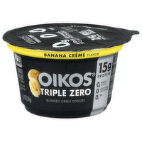 Oikos Triple Zero Banana Creme Flavor Blended Greek Yogurt - 5.3 Ounce