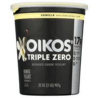 Dannon Oikos Vanilla Greek Yogurt Blended Triple Zero - 32 Ounce
