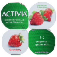 Activia Strawberry Lowfat Yogurt - 4 Ounce - 4 Count