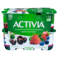 Activia Black Cherry Mixed Berry Yogurt - 4 Ounce - 12 Count