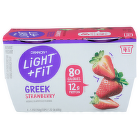 Dannon Light + Fit Strawberry Greek Nonfat Yogurt - 5.3 Ounce - 4 Count