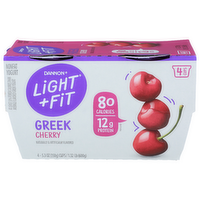 Dannon Light + Fit Greek Cherry Nonfat Yogurt - 5.3 Ounce - 4 Count