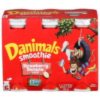 Danimals Strawberry Banana Flavor Smoothie - 0.517 Fluid Ounce - 6 Count