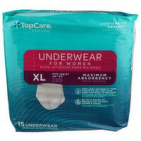 Top Care Everyday X-Large Maximum Absorbency Underwear For Women - 15 Count