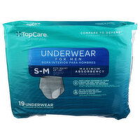 Top Care Everyday Small-Medium Maximum Absorbency Underwear For Men - 19 Count