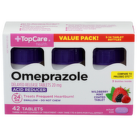 Topcare Health Omeprazole Wildberry Mint Coated Tablet Acid Reducer - 14 Each - 3 Count