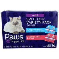 Paws Happy Life Split Cup Variety Pack Pate Wet Cat Food - 2.6 Ounce - 12 Count