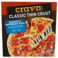 Crav'n Flavor Classic Thin Crust Sausage & Pepperoni Pizza - 20.7 Ounce
