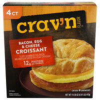 Crav'n Flavor Bacon, Egg & Cheese Croissant - 3.64 Ounce - 4 Count