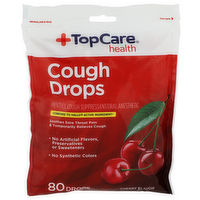 Top Care Health Cherry Cough Drops - 80 Count