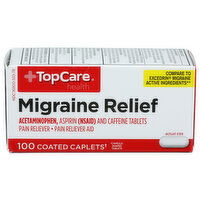 Top Care Health Migraine Relief Caplets - 100 Count