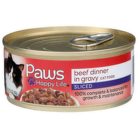 Paws Happy Life Beef Dinner In Gravy Sliced Cat Food - 5.5 Ounce