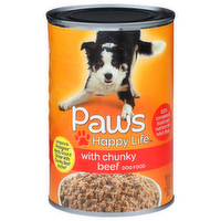 Paws Happy Life With Chunky Beef Dog Food - 22 Ounce