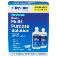 Topcare Health Sterile Multi Purpose Solution - 12 Fluid Ounce - 2 Count