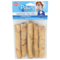 Paws Happy Life Chicken Flavor Beefhide Chip Rolls For Dogs - 0.42 Ounce - 5 Count
