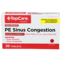 Topcare Health Pe Sinus Congestion - 36 Count
