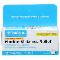 Topcare Health Original Formula Motion Sickness Relief - 12 Count