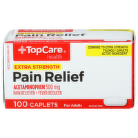 Topcare Extra Strength Pain Relief Acetaminophen 500 Mg Pain Reliever / Fever Reducer For Adults Caplets - 100 Each