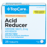 Topcare Health Acid Reducer Famotidine Tablets - 25 Count