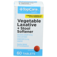 Topcare Health Vegetable Laxative + Stool Softener - 60 Count