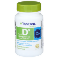Topcare Health Vitamin D3 25 Mcg 1000 Iu - 100 Count