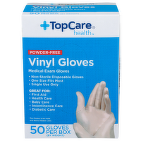 Topcare Health Medical Exam Gloves Vinyl - 50 Count