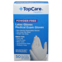 Topcare Health Latex Gloves Medical Exam - 50 Count