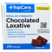 Topcare Health Chocolate Regular Strength Chocolated Laxative - 24 Count