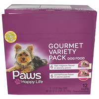 PAWS HAPPY LIFE Gourmet Variety Pack Dog Food - 3.5 Ounce - 12 Count
