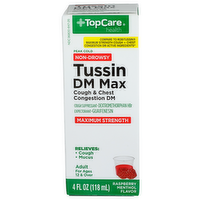 Topcare Health Raspberry Menthol Tussin Dm Max - 4 Fluid Ounce