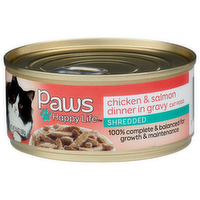 Paws Happy Life Chicken & Salmon Dinner In Gravy Shredded Cat Food - 5.5 Ounce
