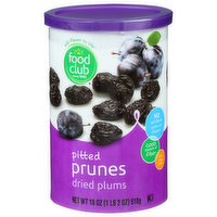 Food Club Dried Plums Pitted Prunes - 18 Ounce