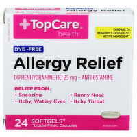 Top Care Health Dye-Free Allergy Relief Softgels - 24 Count