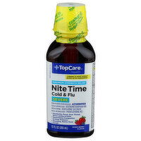 Top Care Health Mixed Berry Maximum Strength Severe Nite Time Cold & Flu Relief - 12 Fluid Ounce