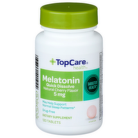 TopCare Melatonin, Natural Cherry Flavor, Quick Dissolve, 5 mg, Tablets - 120 Each
