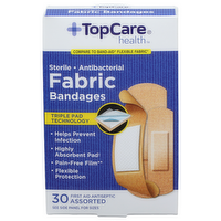 Topcare Health Sterile • Antibacterial Fabric Bandages - 30 Count