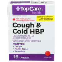 Topcare Health Cough & Cold Hbp - 16 Count
