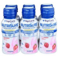 Topcare Health Strawberry Original Nutrisure Nutrition Shake - 8 Fluid Ounce - 6 Count