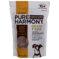 Pure Harmony Grain Free Peanut Butter Flavor Biscuit Dog Treats - 12 Ounce