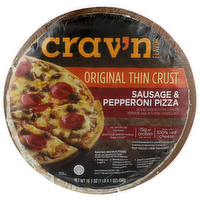 Crav'n Flavor Original Thin Crust Sausage & Pepperoni Pizza - 16.1 Ounce