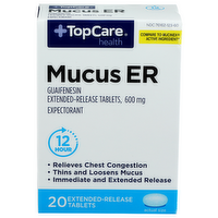 Top Care Health Mucus Relief Extended-Release Tablets - 20 Count