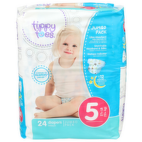 Tippy Toes 5 27+ Lb 12+ Kg Diapers - 24 Count