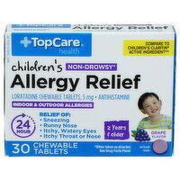 Top Care Health Grape Non-Drowsy Children's Allergy Relief Chewable Tablets - 30 Count