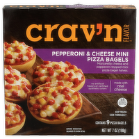 Crav'n Flavor Mozzarella Cheese And Pepperoni Topped Mini Pizza Bagel Halves. & Bagels - 0.778 Ounce - 9 Count