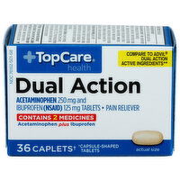 Top Care Health Dual Action Pain Reliever Caplets - 36 Count