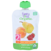 Tippy Toes Organic Pear Peach Strawberry Baby Food - 3.5 Ounce