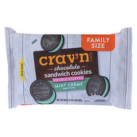 Crav'n Flavor Mint Crème Double Stuffed Chocolate Sandwich Cookies - 20 Ounce