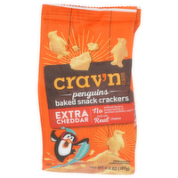 Crav'n Flavor Extra Cheddar Penguins Baked Snack Crackers - 6.6 Ounce