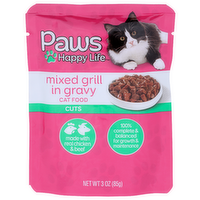 Paws Happy Life Mixed Grill In Gravy Cuts Cat Food - 3 Ounce