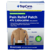 Top Care Health Maximum Strength Pain Relief Patch - 6 Count
